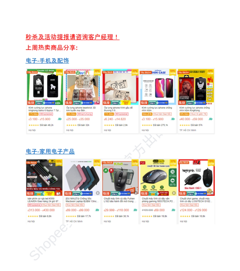 【Shopee市场周报】虾皮越南站2024年5月第3周市场周报